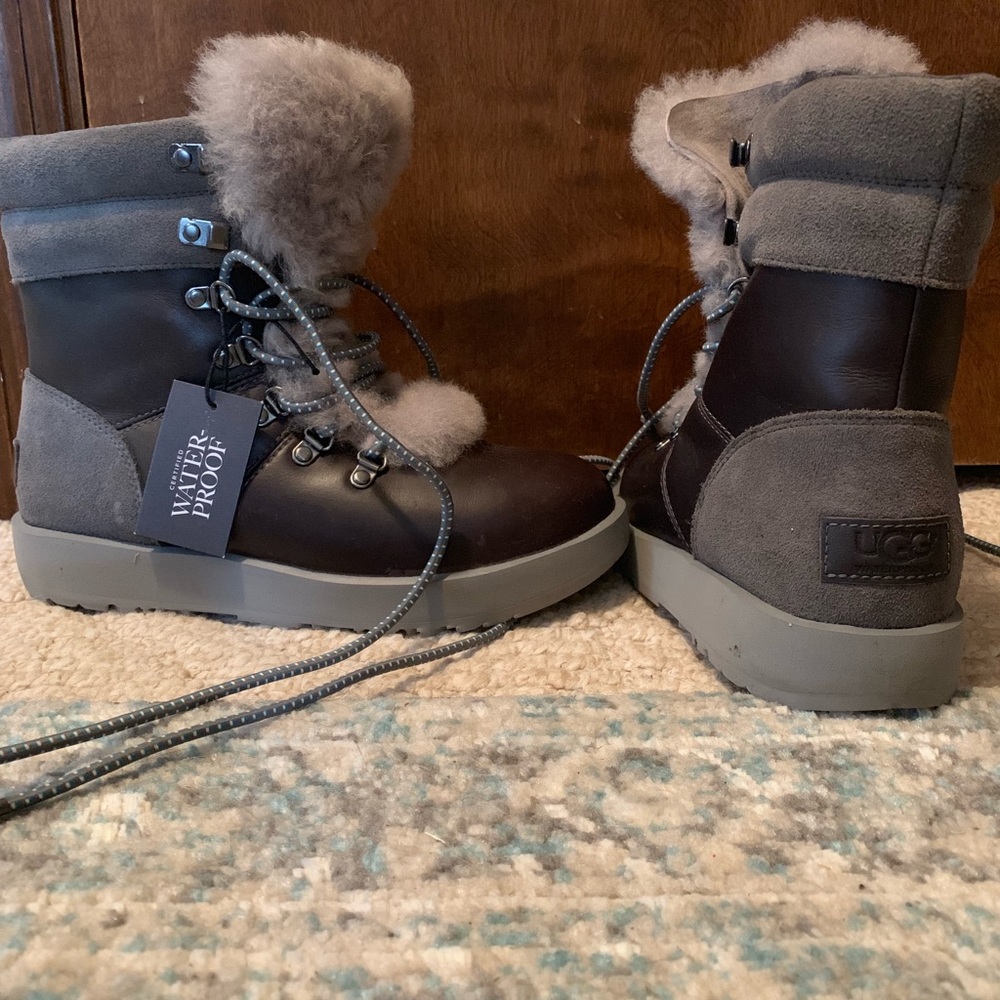 All weather shearling lined boots